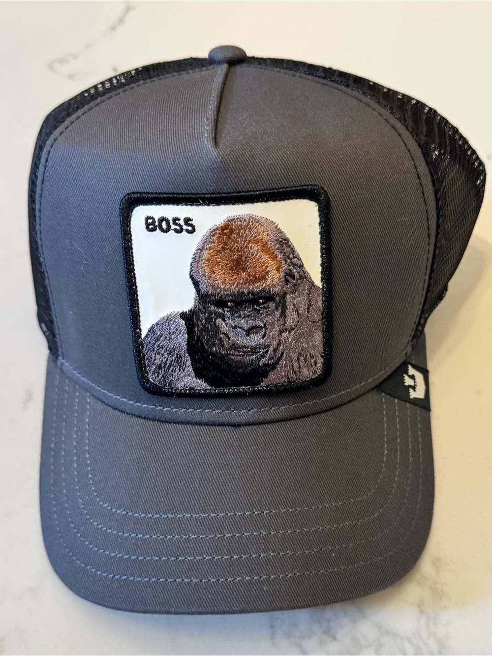 Footing Bros- BOSS Gorilla logo Gray Trucker Cap- NEW Never worn